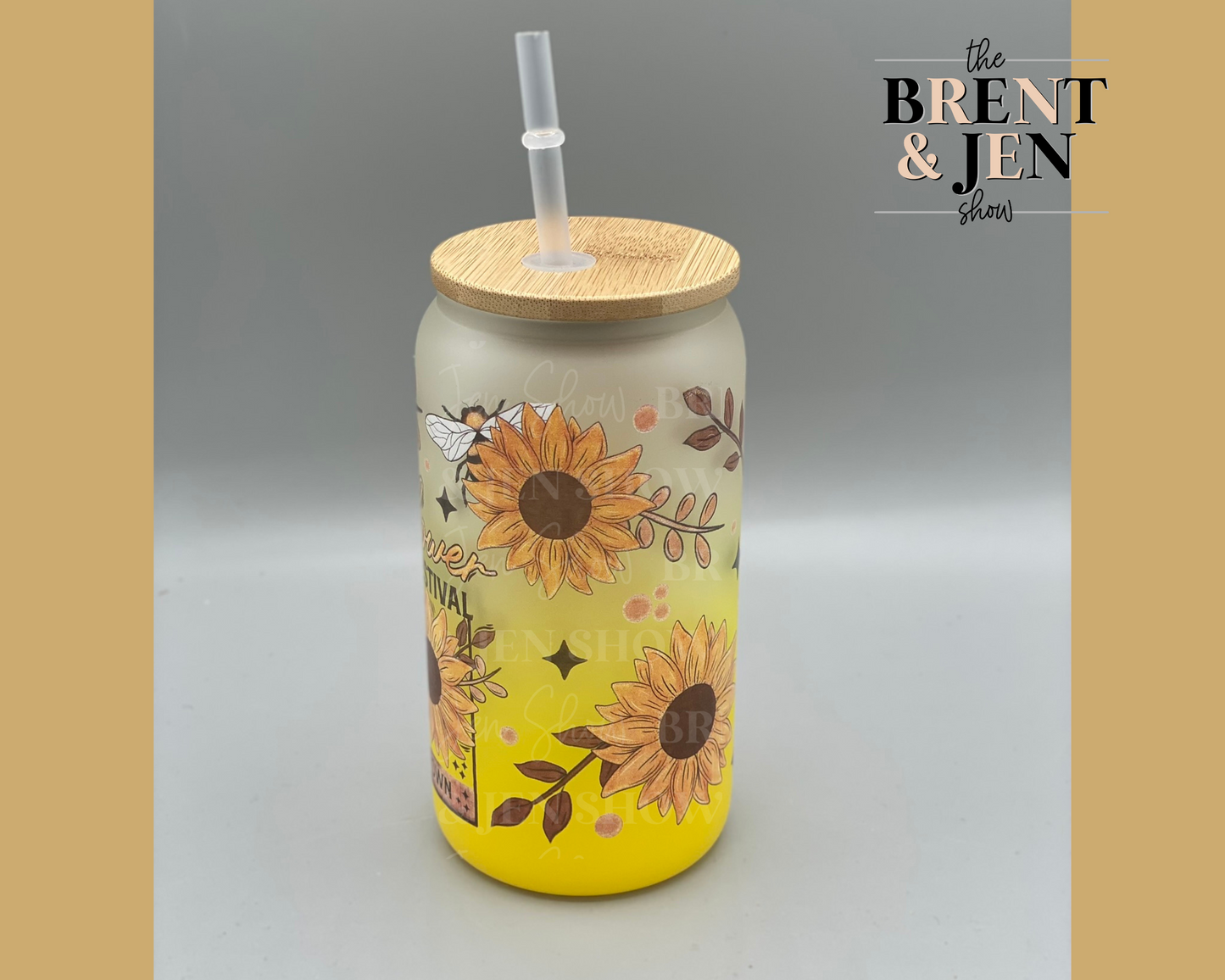 Sunflower Festival 16oz Glass Tumbler