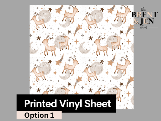 Moon & Reindeer, Printed Patterned Vinyl