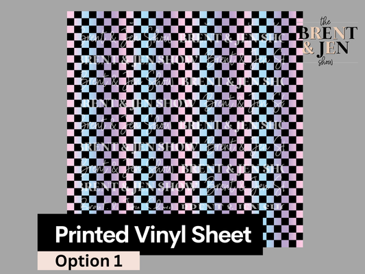 Pastel Checkers, Printed Patterned Vinyl