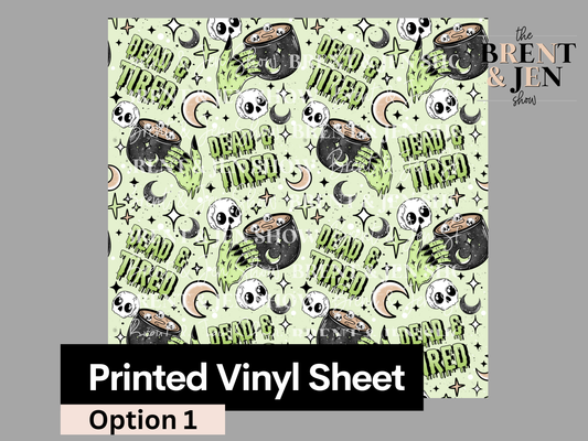 Dead & Tired Seamless Printed Vinyl Pattern