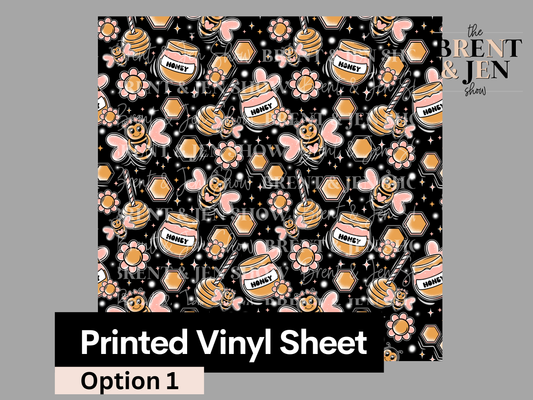 Valentines Bees Seamless Vinyl Pattern