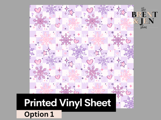 Pink & Purple Snowflake Seamless Vinyl Pattern