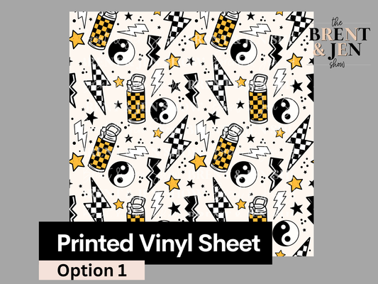 Yellow Checkerboard, Printed Patterned Vinyl