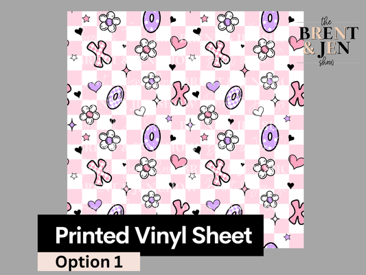 XOXO Floral Seamless, Printed Patterned Vinyl