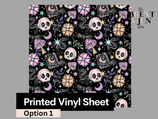 Colorful Witchy Seamless, Printed Patterned Vinyl