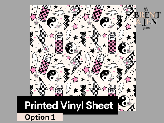 Pink Checkerboard, Printed Patterned Vinyl