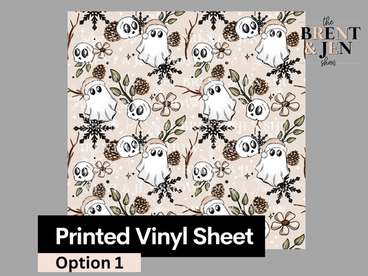 Winter Ghosts & Skulls Seamless Vinyl Pattern