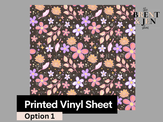 Colorful Florals Seamless Printed Vinyl Pattern