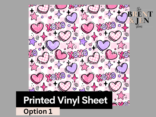 XOXO Seamless, Printed Patterned Vinyl