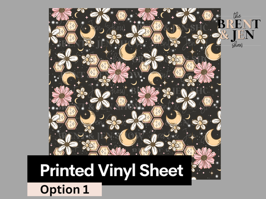 Floral Honeycomb Seamless Vinyl Pattern