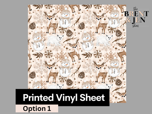 Winter Animals, Printed Patterned Vinyl