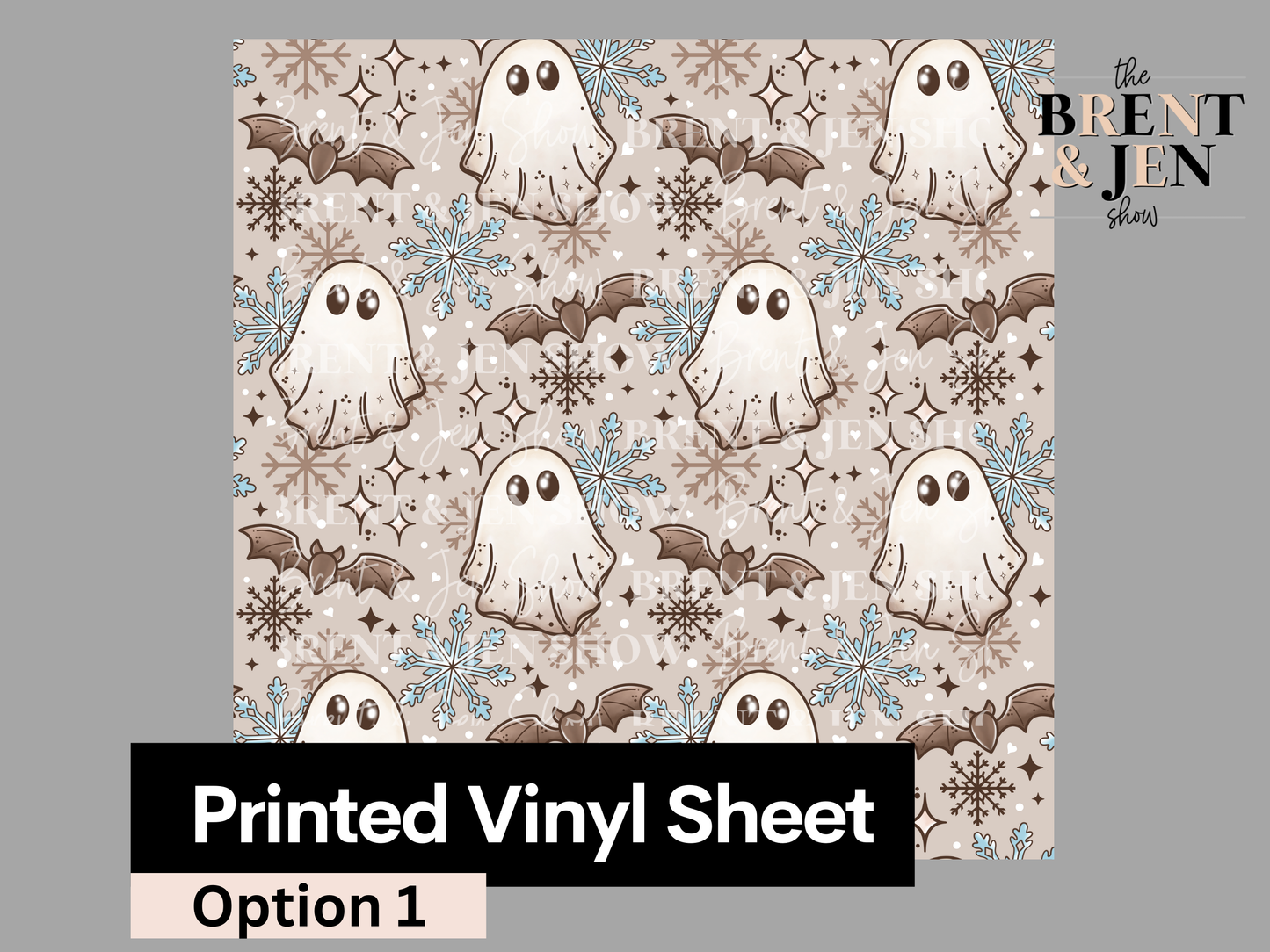 Cute Winter Ghost, Printed Patterned Vinyl