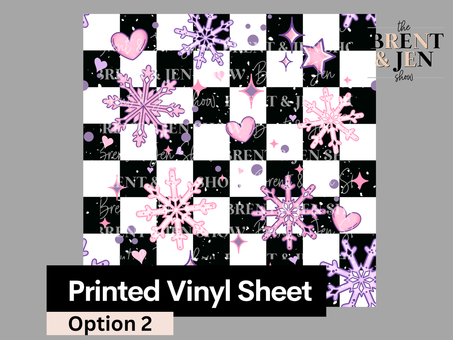 Checkerboard Snowflake Seamless Vinyl Pattern