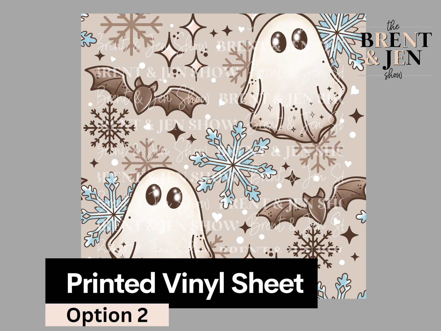 Cute Winter Ghost, Printed Patterned Vinyl