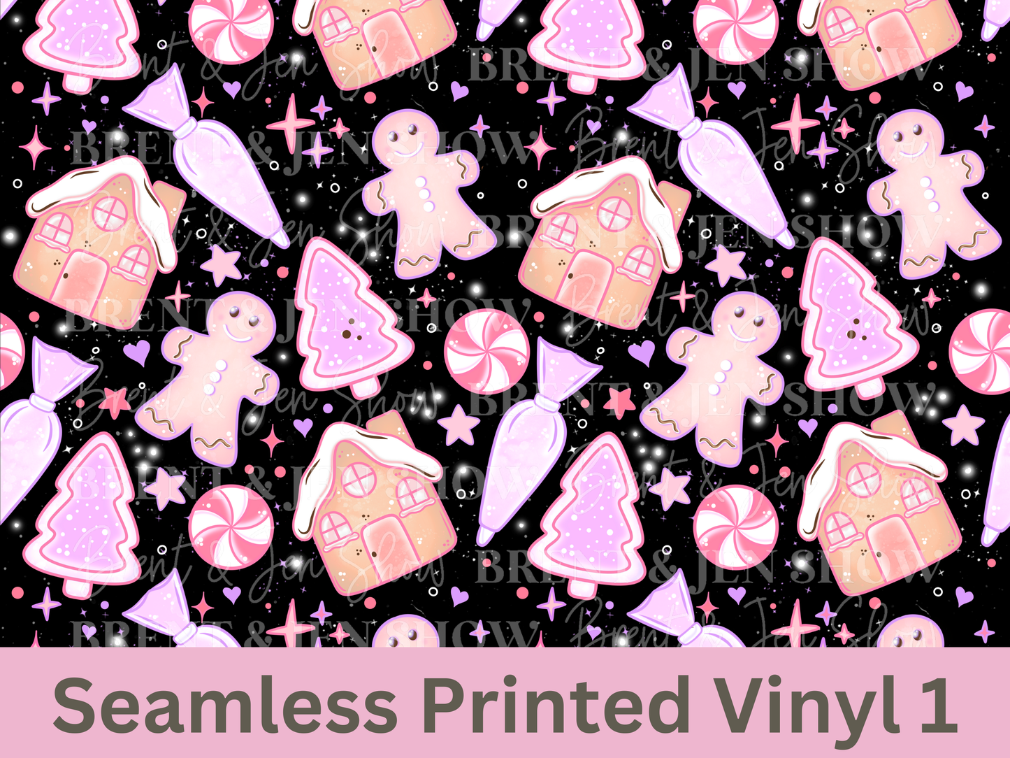 Pastel Gingerbread Seamless Vinyl Pattern