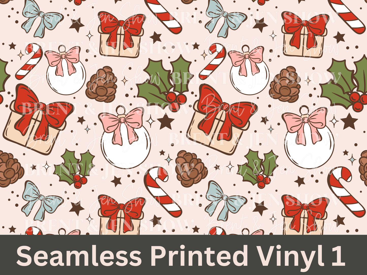 Christmas Doodles Seamless 1 Printed Vinyl Pattern