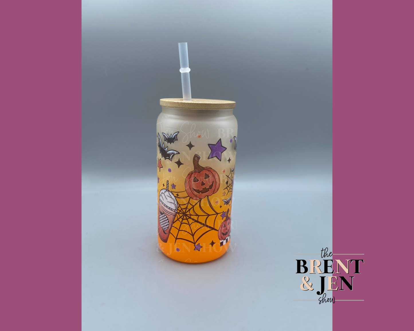 Halloween Ghost Coffee 16oz Glass Tumbler