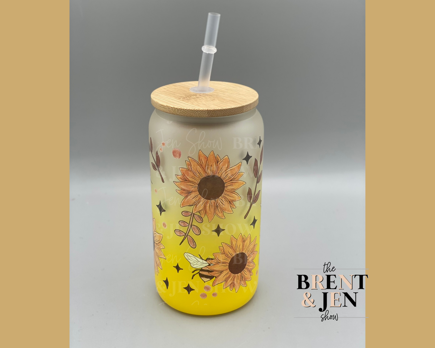 Sunflower Festival 16oz Glass Tumbler