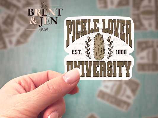 Pickle Lover University Sticker