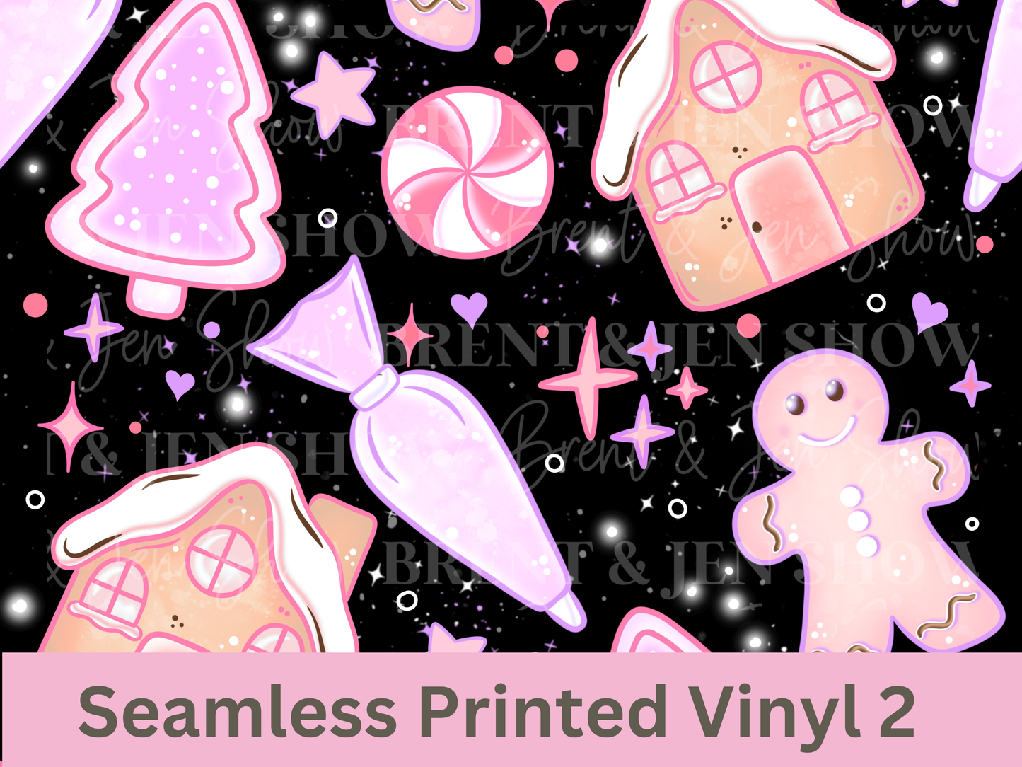 Pastel Gingerbread Seamless Vinyl Pattern