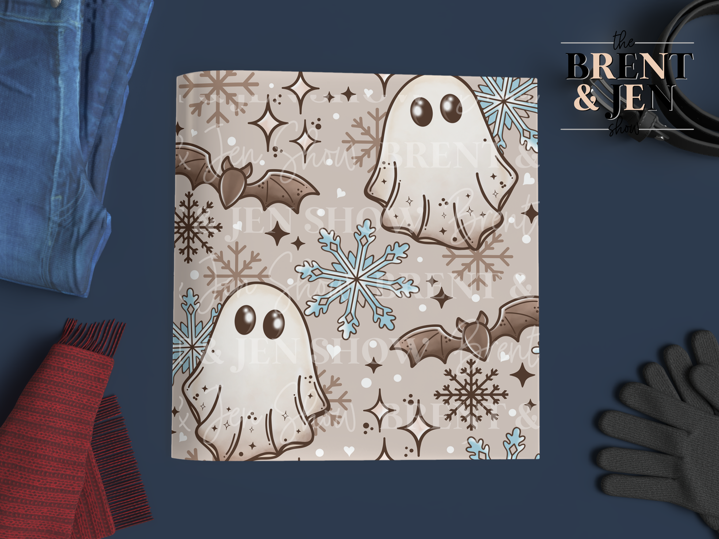 Cute Winter Ghost, Printed Patterned Vinyl