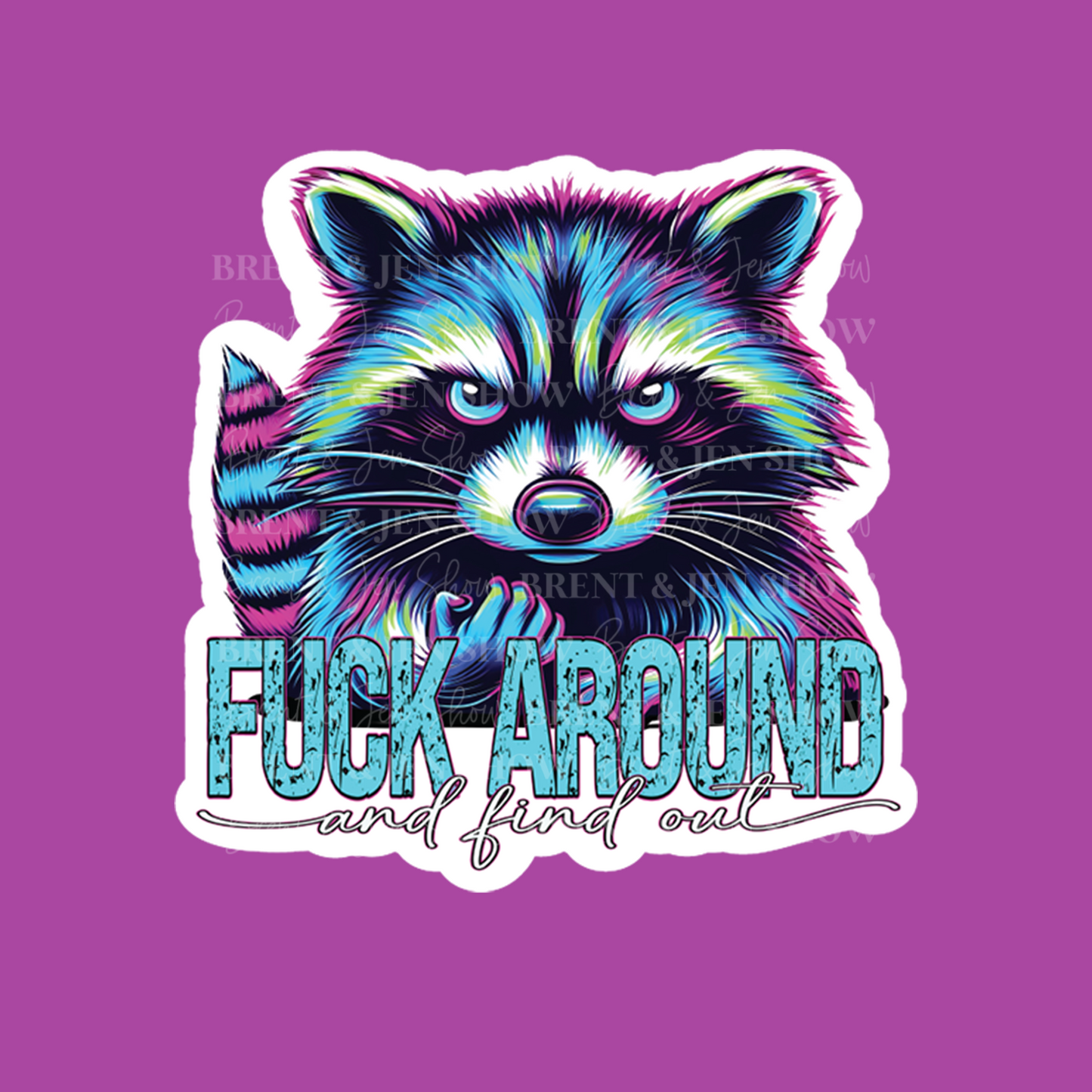 F#uk Around and Find Out Racoon Sticker