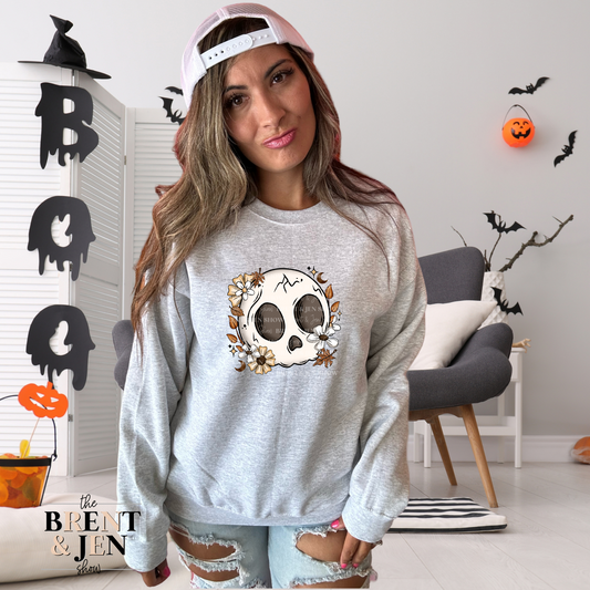 Cute Fall Skull Sweatshirt