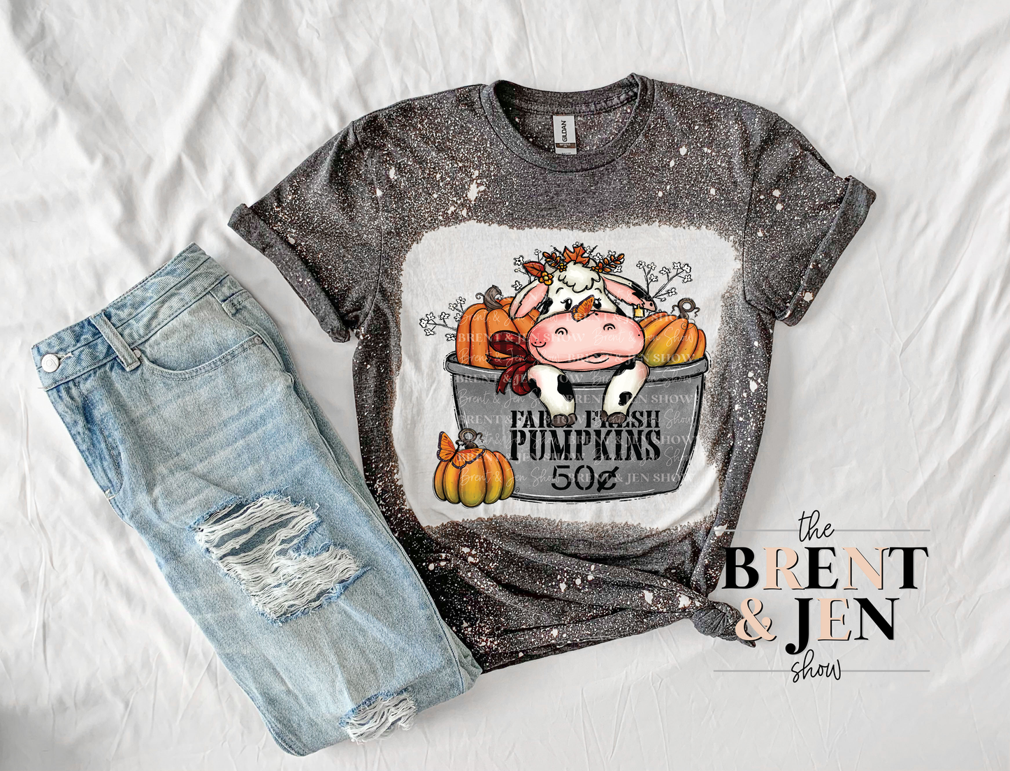 Farm Fresh Pumpkins, Cow T-Shirt