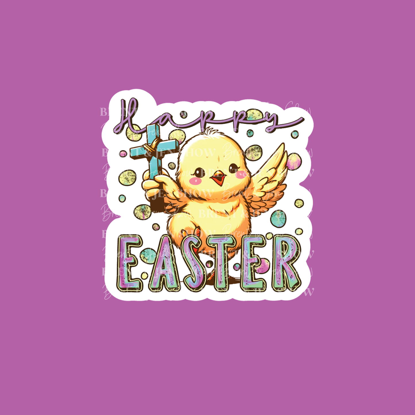 Happy Easter Chick Sticker