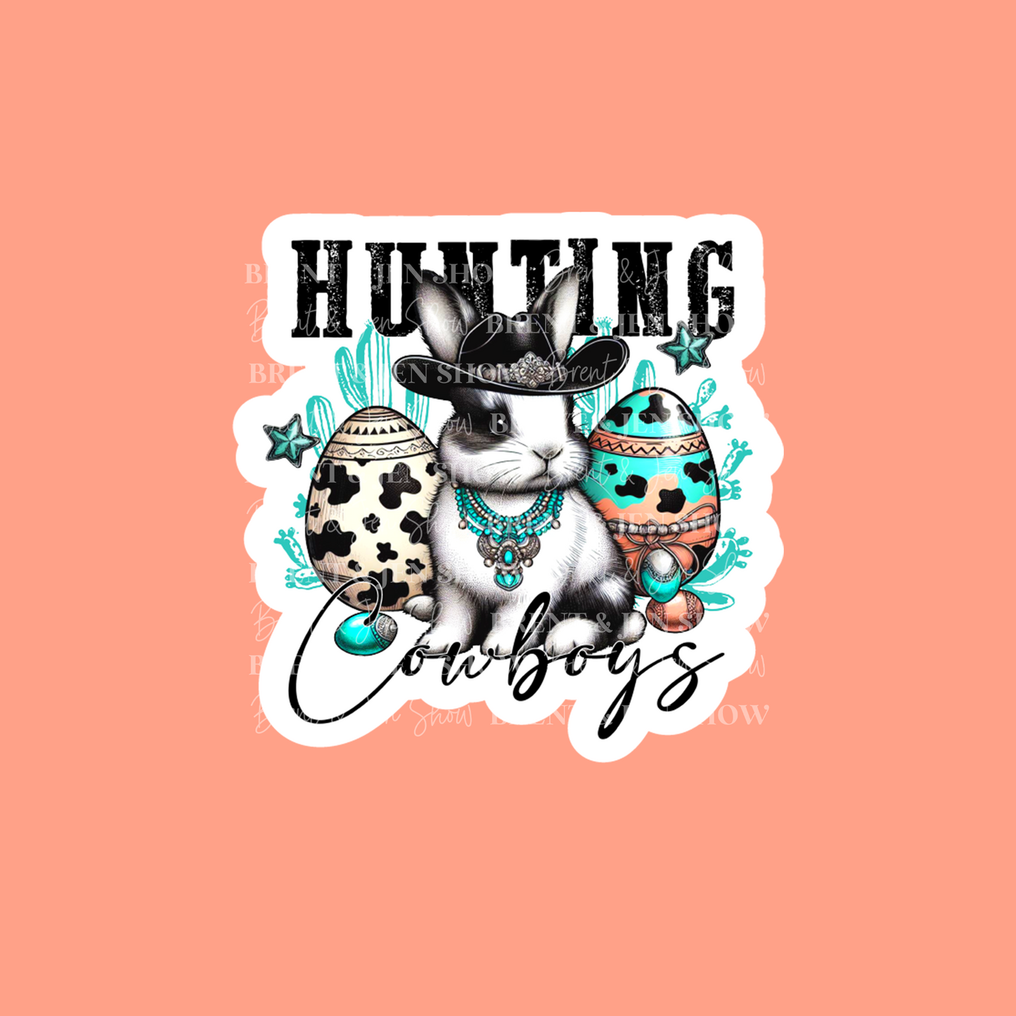 Hunting Cowboys Easter Sticker