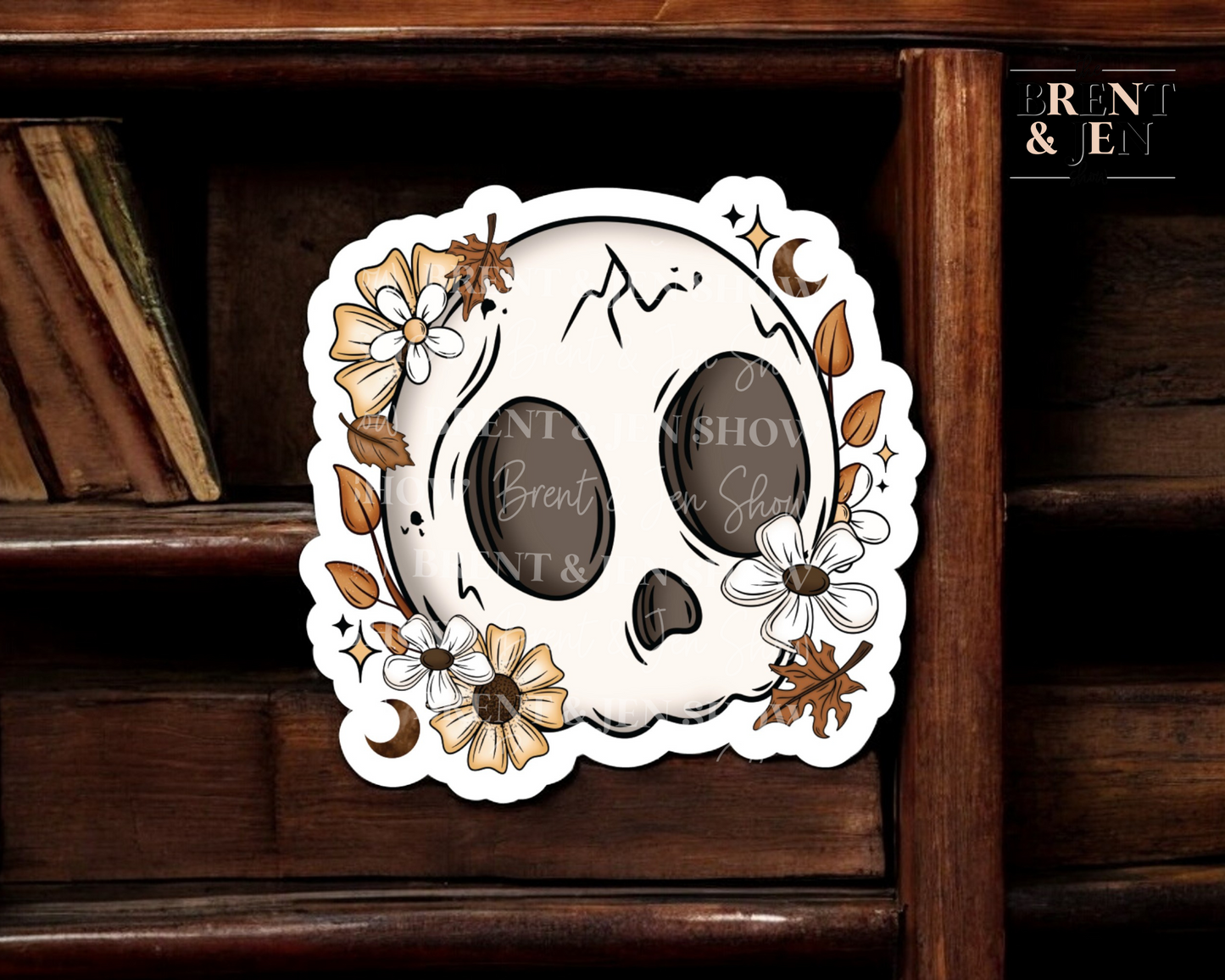 Cute Fall Skull Sticker