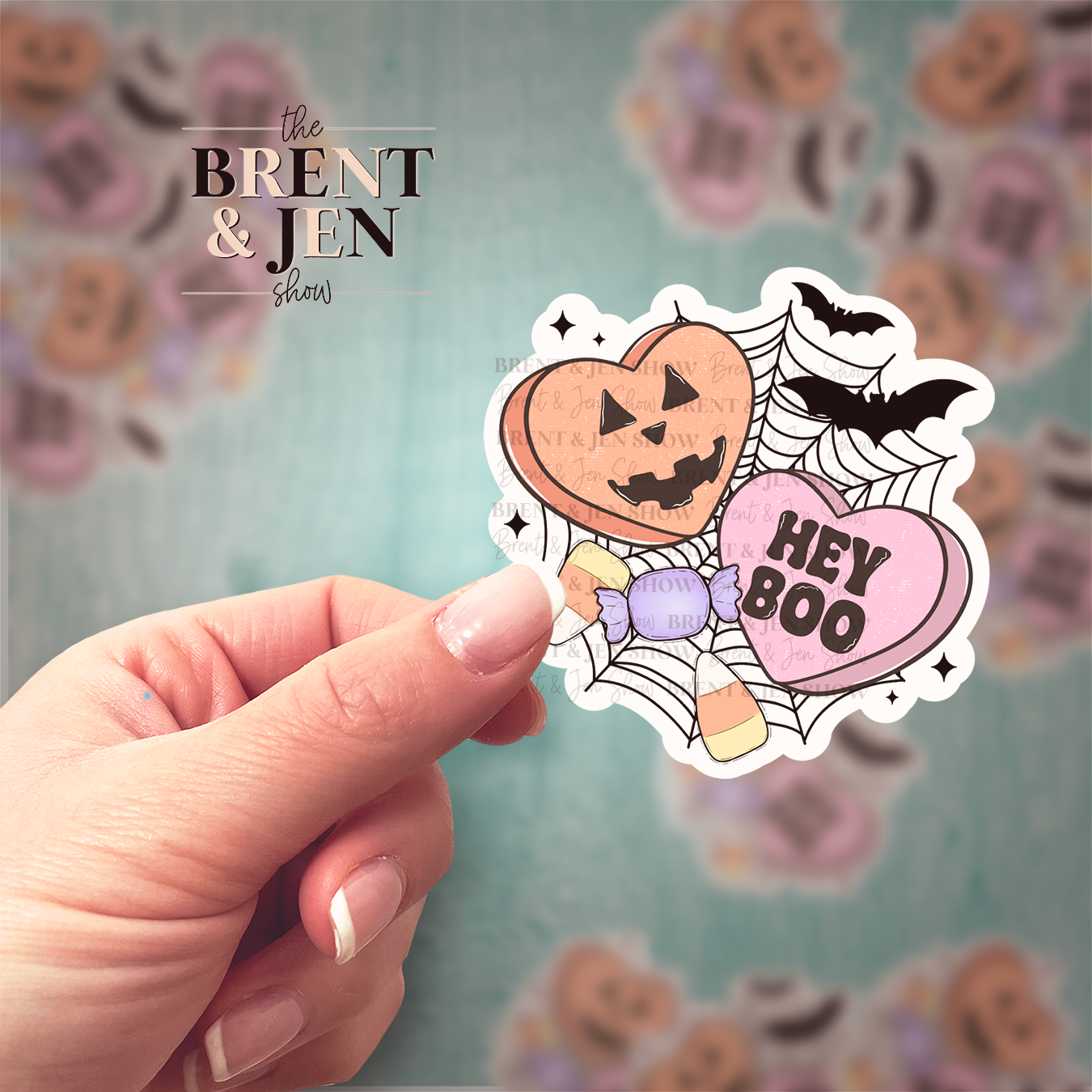 Hey Boo!  Candy Heart Sticker