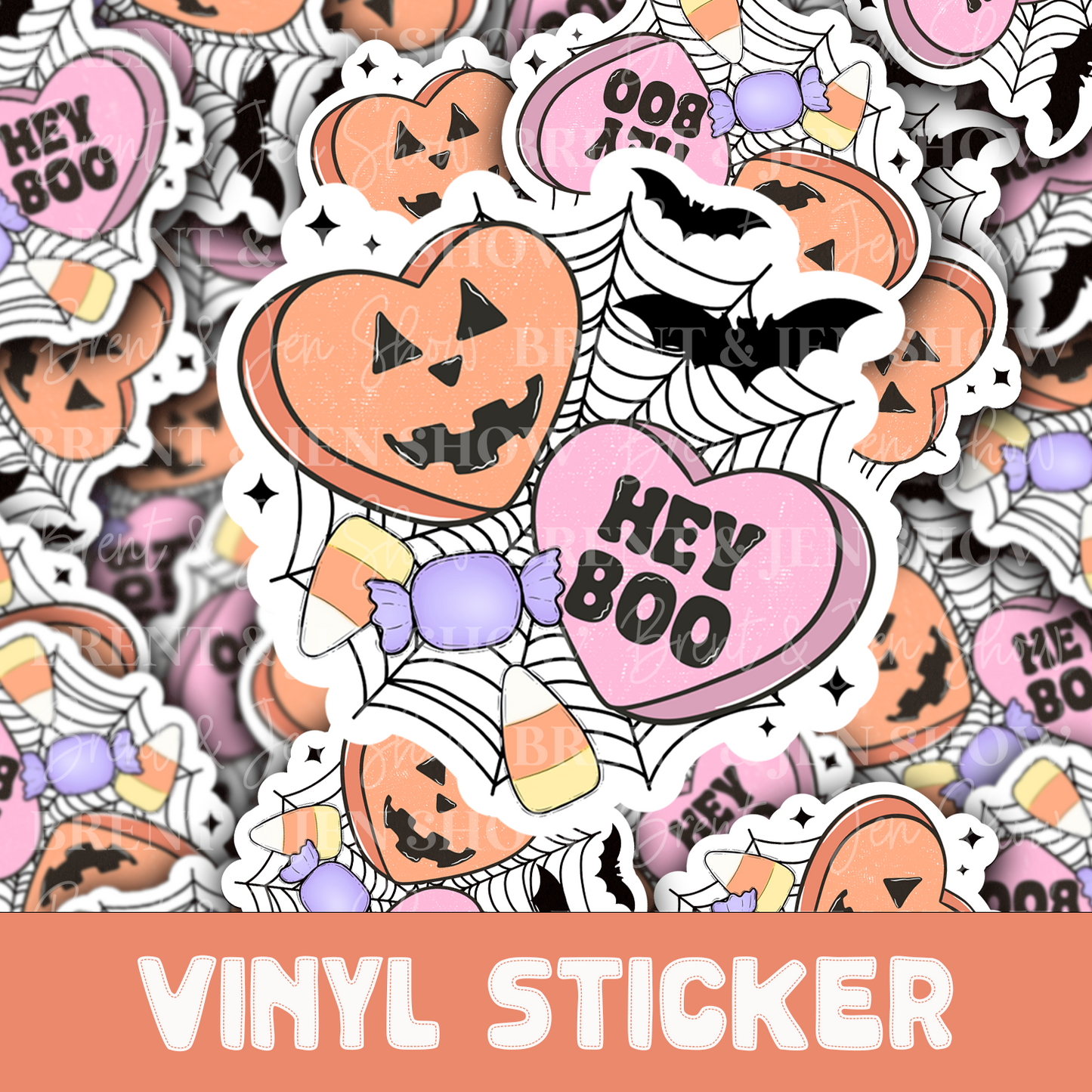 Hey Boo!  Candy Heart Sticker