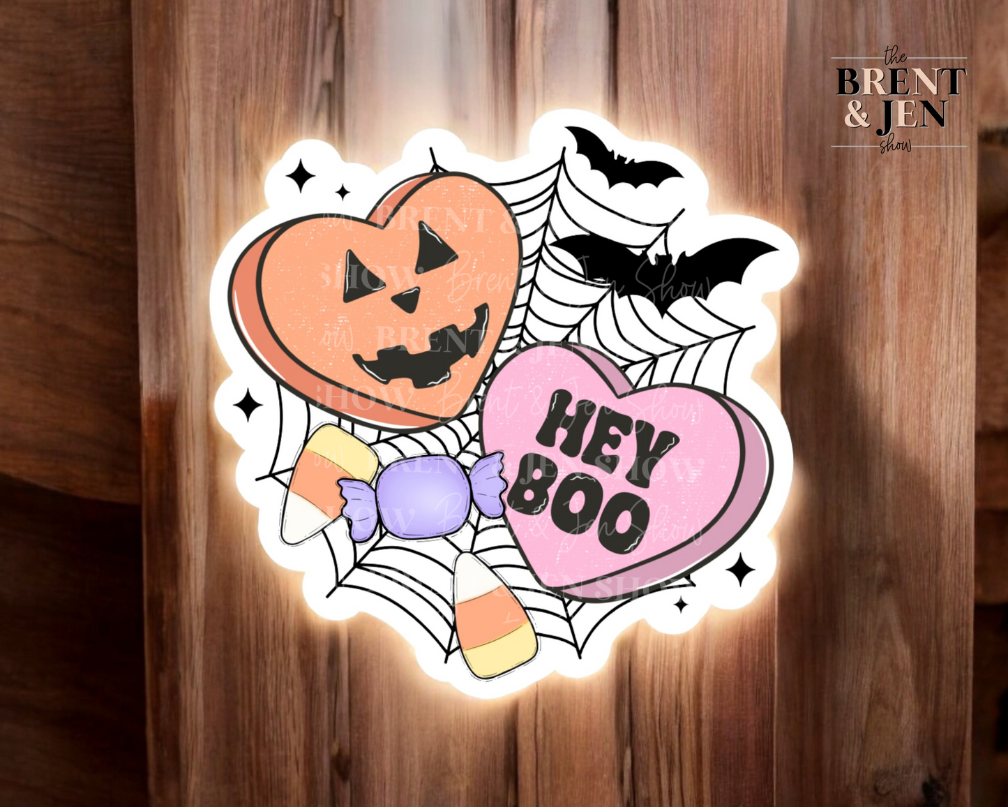 Hey Boo!  Candy Heart Sticker