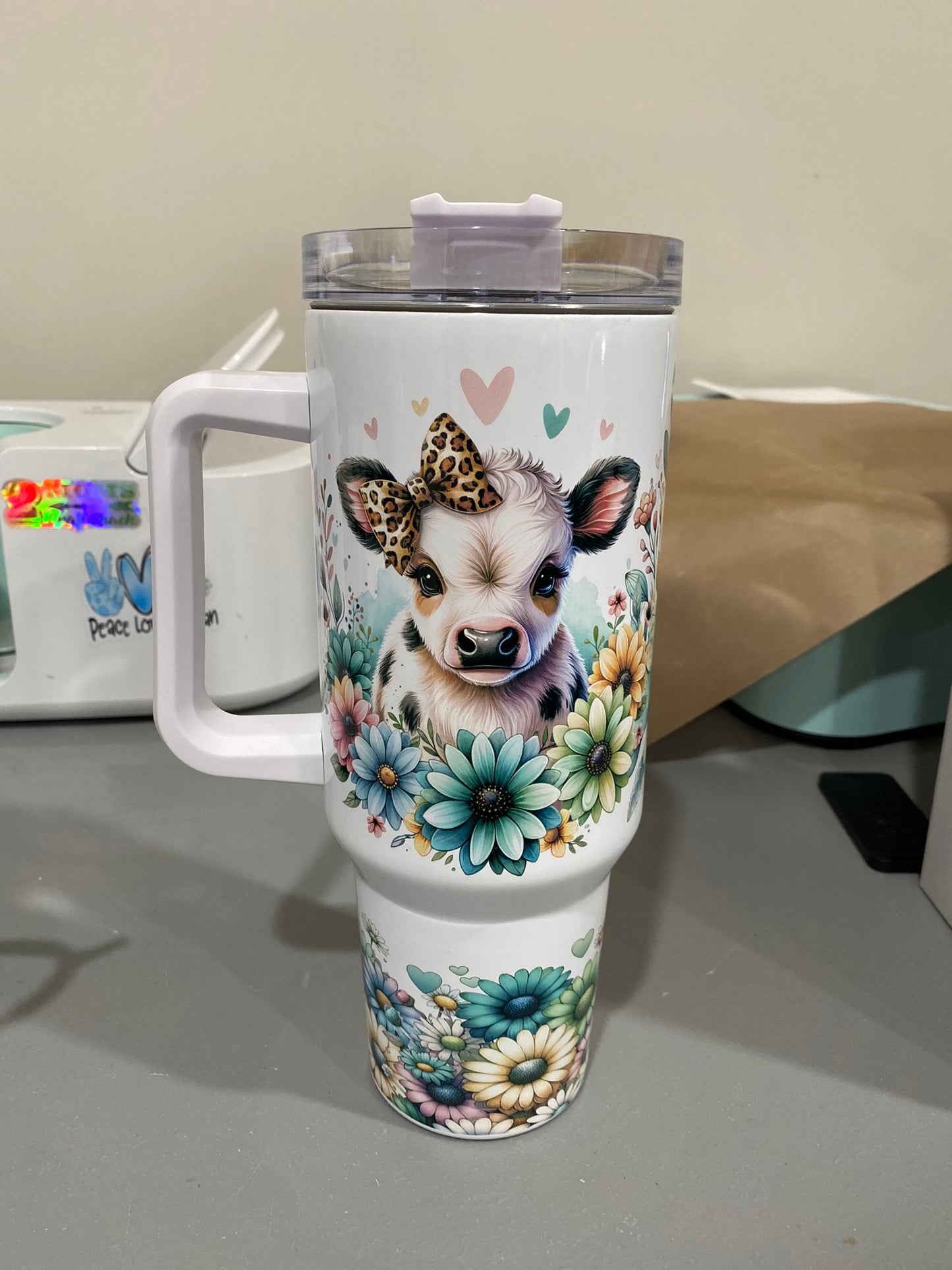 Floral Cow 40oz Tumbler