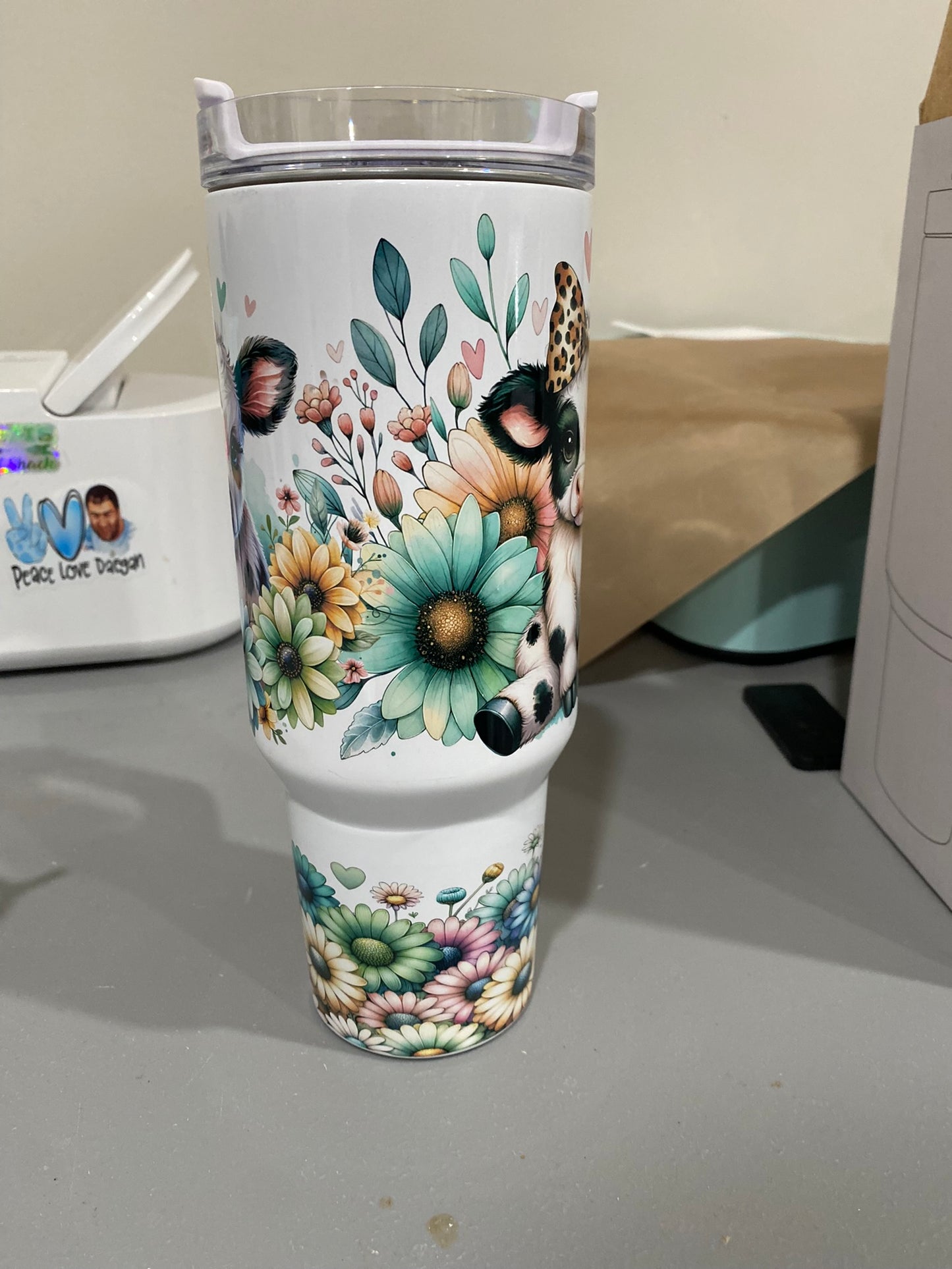 Floral Cow 40oz Tumbler