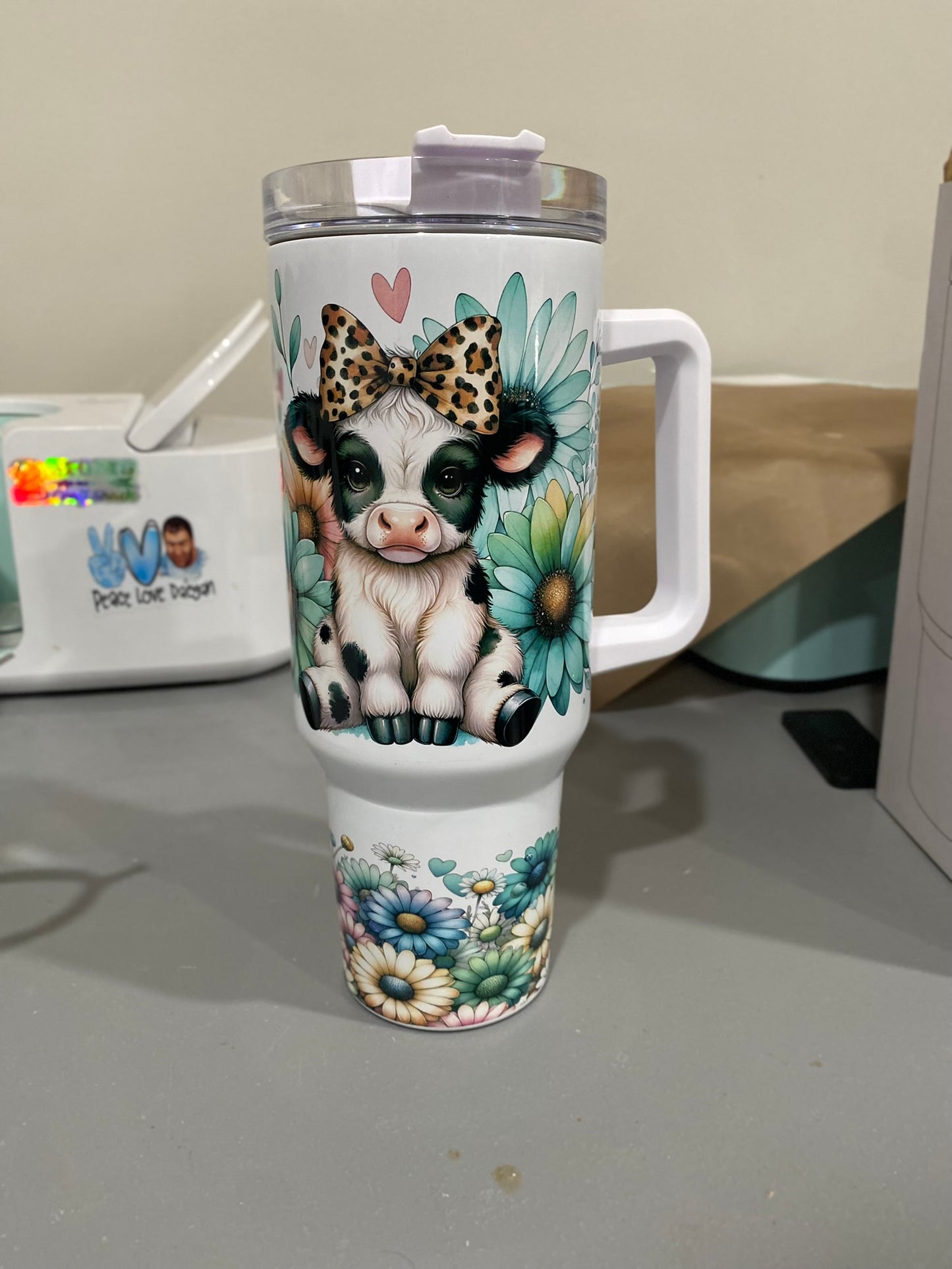 Floral Cow 40oz Tumbler