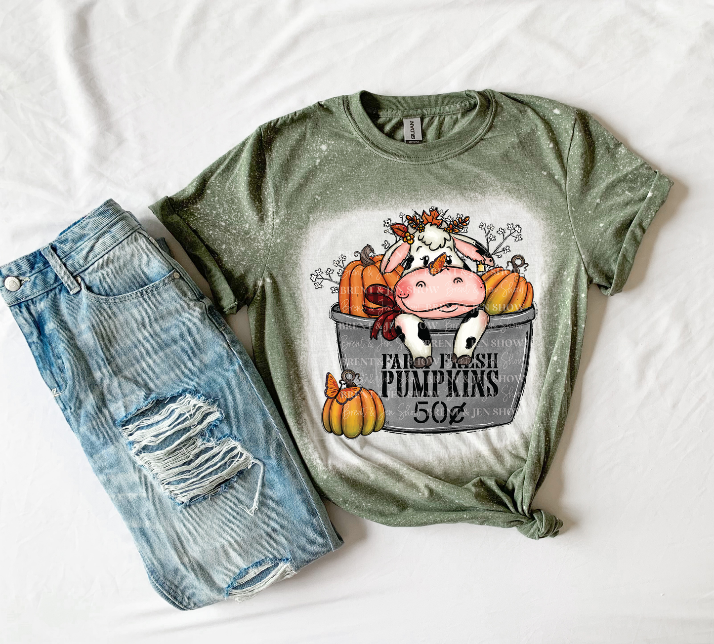 Farm Fresh Pumpkins, Cow T-Shirt