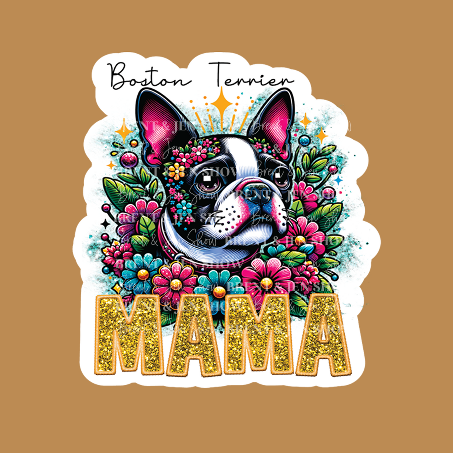 Boston Terrier Mama Sticker