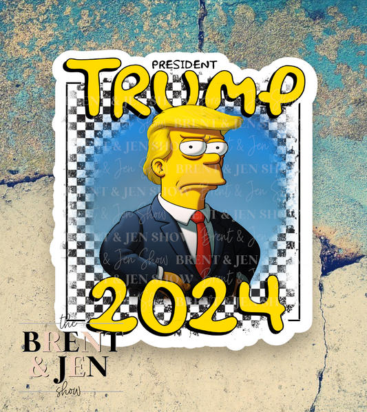 Trump 2024 Cartoon Sticker