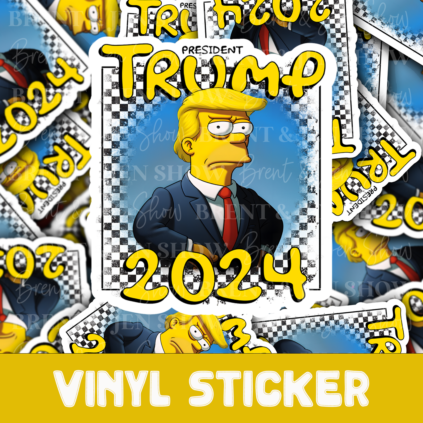 Trump 2024 Cartoon Sticker