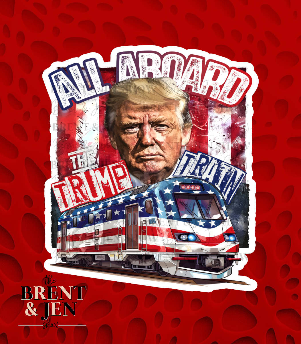 All Aboard The Trump Train Sticker