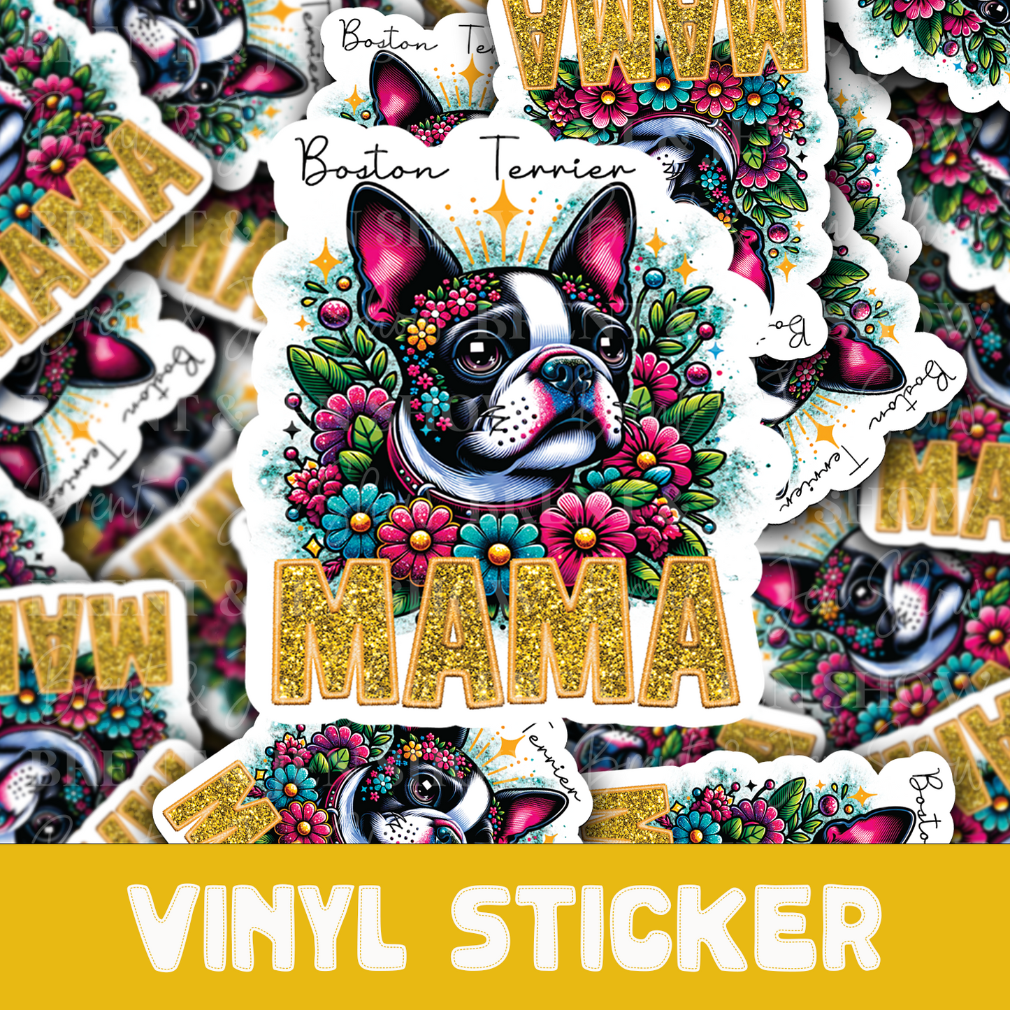 Boston Terrier Mama Sticker