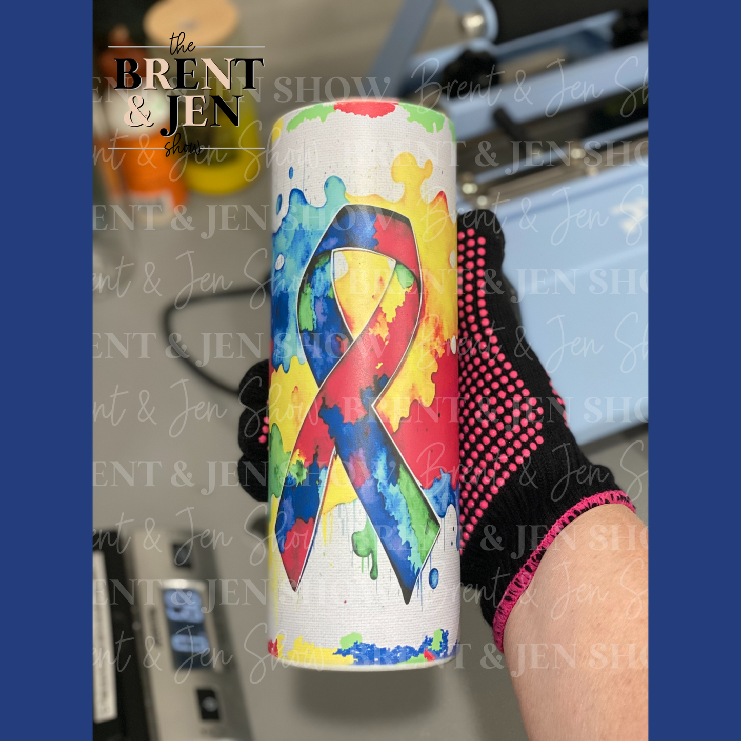 Water Color Autism Ribbon Tumbler