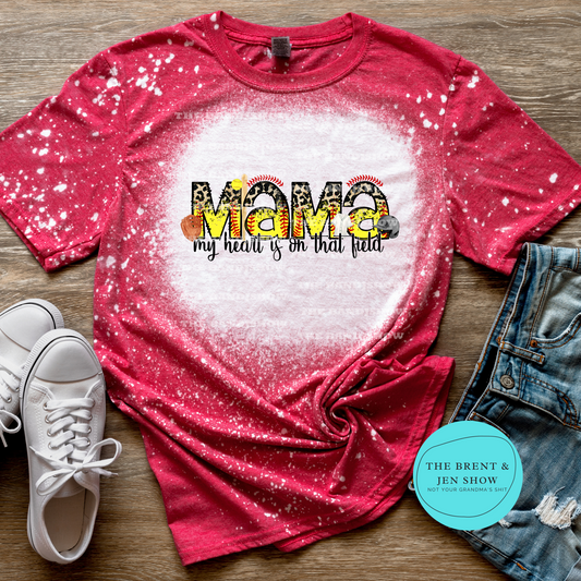 Softball Mama My Heart is on That Field T-Shirt