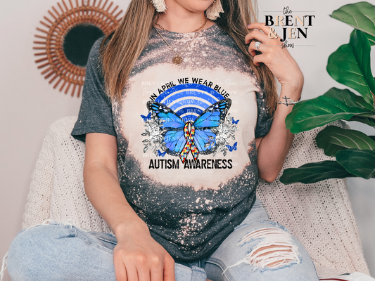 In April We Wear Blue Autism Awareness T-Shirt