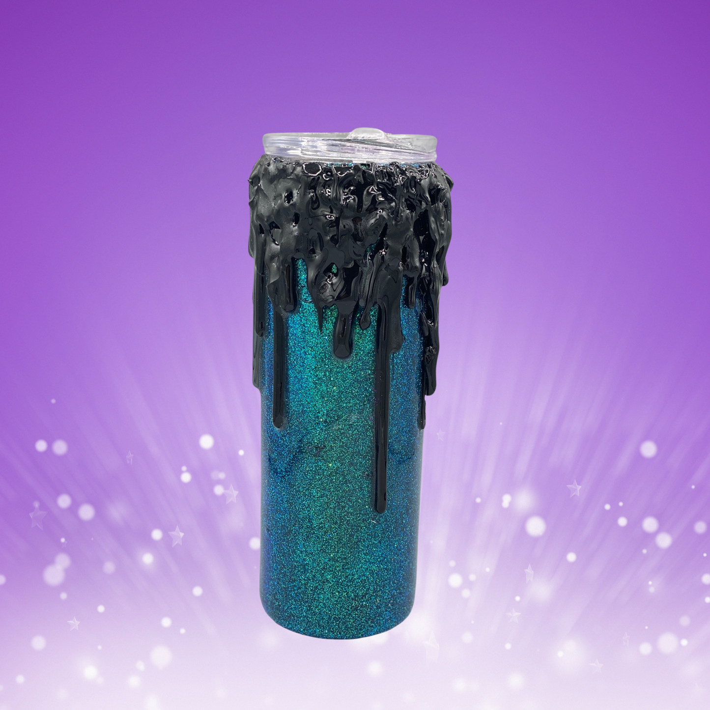 Black Flame, Dripped Candle Tumbler