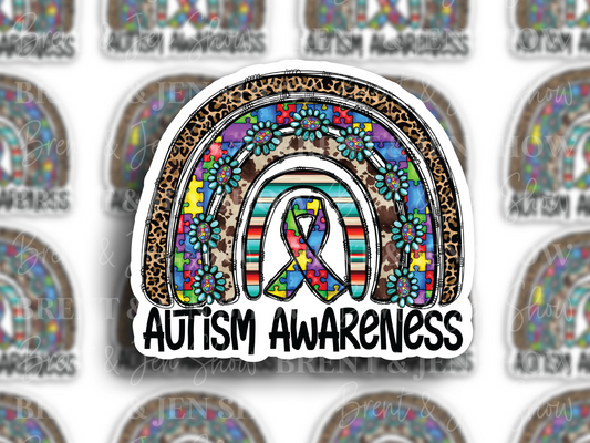 Autism Awareness Rainbow Vinyl Sticker