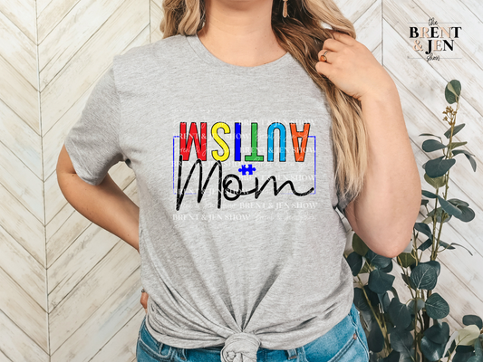 Upside Down Autism Mom Piece T-Shirt