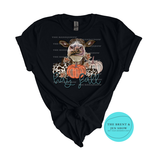 Hay Fall Cow Pumpkin T-Shirt